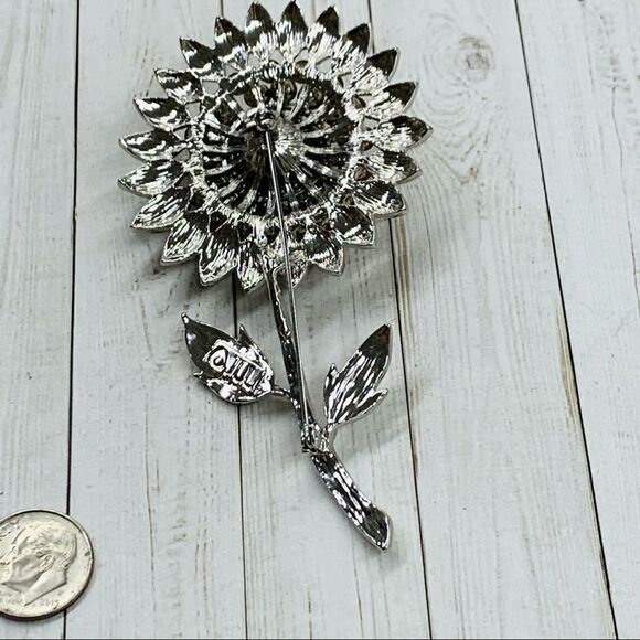 Crystal Flower Brooch  - Picture 2 of 3